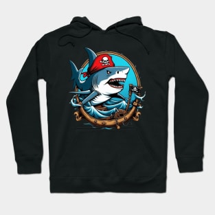 Pirate shark gift ideas kids tees Hoodie